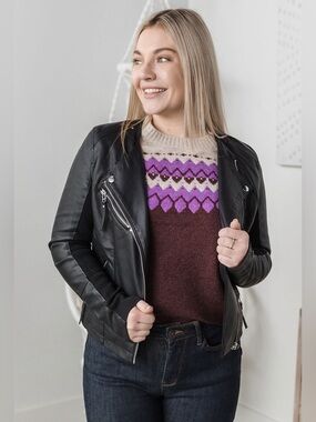 Up State Vegan Leather Jacket (NWT) Size 38/Medium to Large